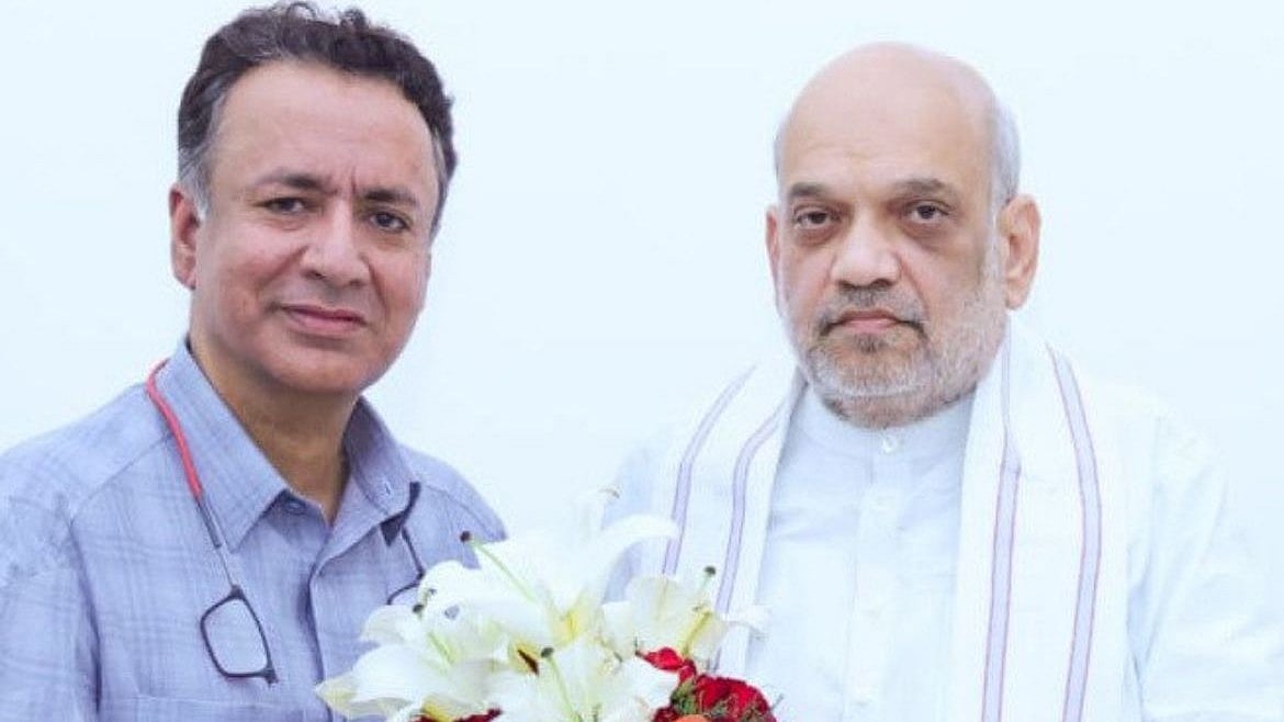 Former J&K Minister Chowdhary Zulfkar Ali and Amit Shah 